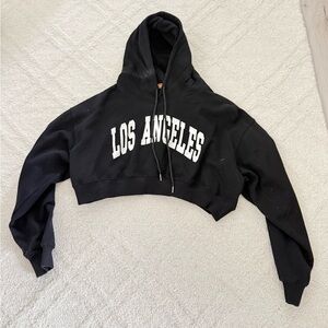 Trendy boutique Black "Los Angeles" Cropped Hoodie